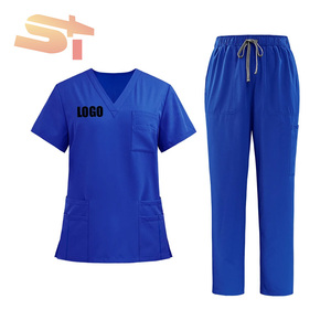SIKE alta qualità chirurgico Scrub <span class=keywords><strong>uniforme</strong></span> elegante alla moda Medical Top traspirante Denim ospedale infermieristico - Product Image 5