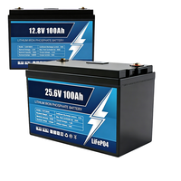 Batterie LiFePO4 à décharge rapide 12,8 V 100 Ah à cycle profond avec BMS Bluetooth, 6000 cycles, pour voiturettes de golf, bateaux et stockage solaire