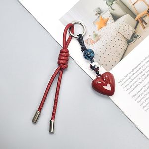 Porte-clés en corde tressée à la main en forme de cœur, pendentif de voiture, accessoire de sac, cadeau créatif pour les meilleurs <span class=keywords><strong>amis</strong></span> - Product Image 4