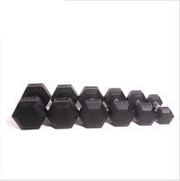 Ensemble d'haltères hexagonaux noirs Gym 5 10 15 20 livres équipement d'entraînement de musculation en fonte et haltères