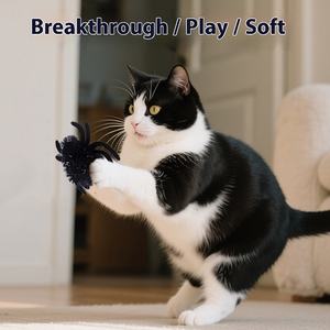 Kediler ve köpekler için yeni cadılar bayramı örümcek şeklinde peluş oyuncak animasyon tema ile çevre dostu Pet Molar oyuncak - Product Image 2