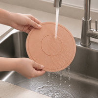 Sous-plat rond en silicone résistant à la chaleur, antidérapant, lavable, pour cuisine, support de pot, dessous de tasse