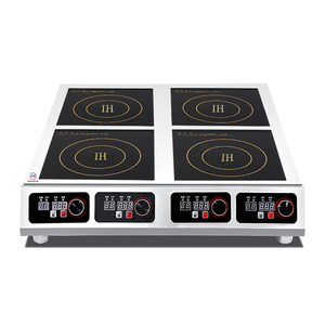 Piano Cottura a Induzione a <span class=keywords><strong>4</strong></span> Zone in Acciaio Inox da 3500W, Personalizzabile, a Risparmio Energetico, per Cucine di Scuole e Ristoranti - Product Image 1