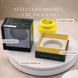 กล่องบรรจุภัณฑ์แบบแข็งทรงลูกบาศก์พร้อมช่องใส่ของ  บรรจุภัณฑ์หรูหราสำหรับผลิตภัณฑ์ดูแ<span class=keywords><strong>ล</strong></span>ผิวแ<span class=keywords><strong>ล</strong></span>ะสุขภาพ - Product Image 1