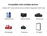 Trípode Profesional F-3366T de 1.4 m con Soporte para Teléfono/Tablet y Cámara, Ideal para Selfies y Transmisiones en Vivo