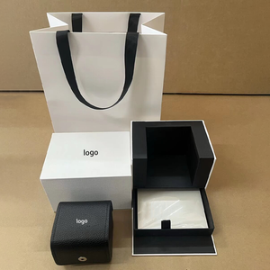 Coffret de luxe noir en cuir pour montres, boîte d'emballage complète avec logo, étuis et boîtes de voyage pour montres homme et femme - Product Image 2