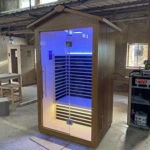 Большая открытая сауна из массива дерева, инфракрасная сауна, современный дизайн, оздоровительная Сауна для виллы - Product Image 2