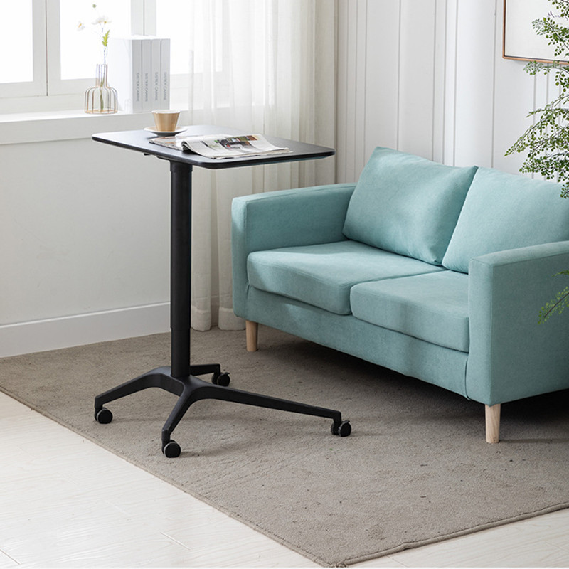 Pneumatic Desk Height Adjustable Laptop Table with Wheels Mobile Standing Desk