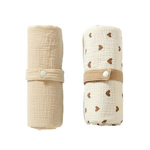 Tapis à langer réutilisable doux pour bébé, matelas à langer double face pour nouveau-né, sous-tapis de voyage pliable, tapis à langer en coton pour bébé - Product Image 1