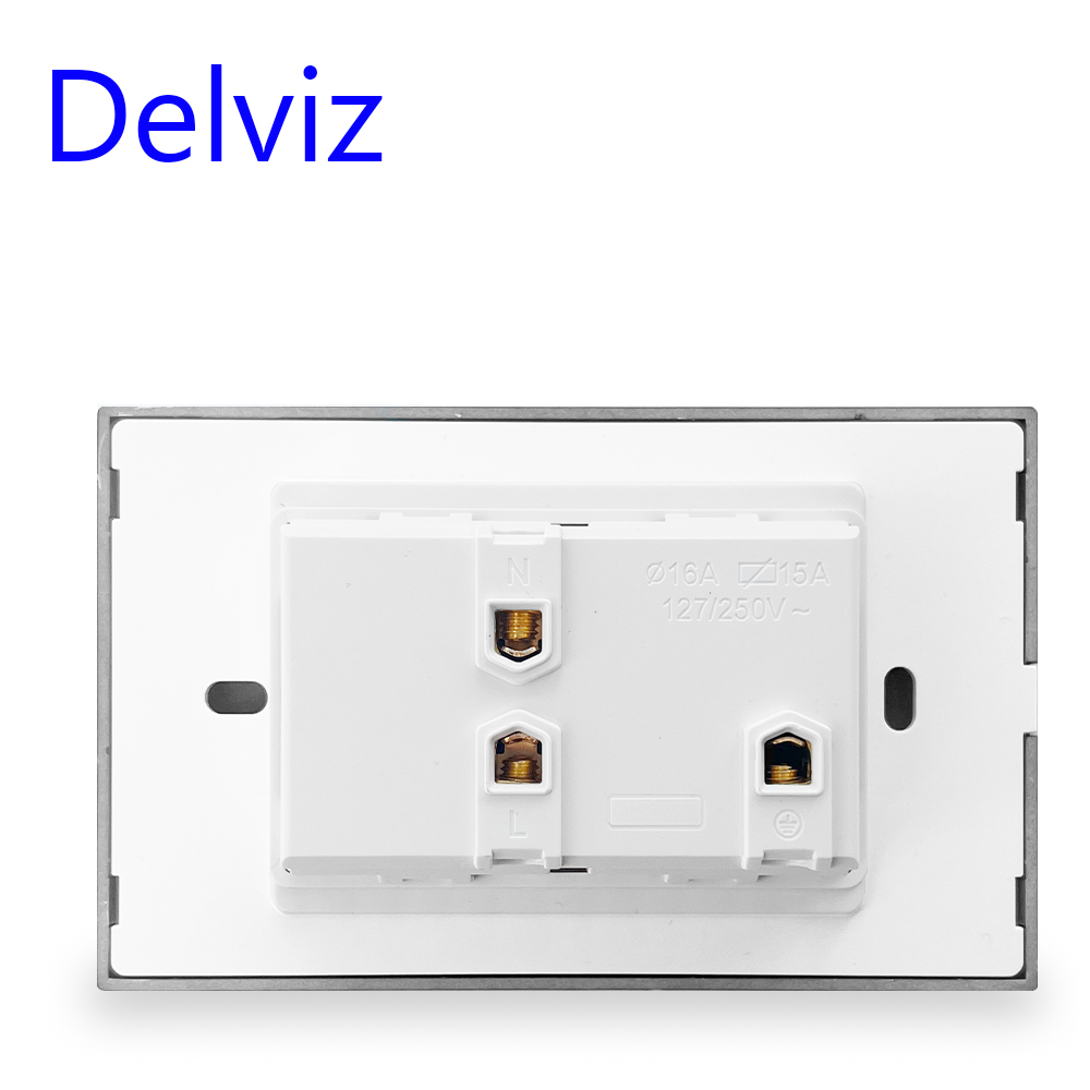 120v 20 amp tempered glass panel duplex receptacle us standard