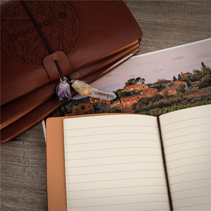 Luxueux Réutilisable <span class=keywords><strong>Journal</strong></span> En Relief Cristal Chakra Cahiers Avec Pierres Brutes - Product Image 5