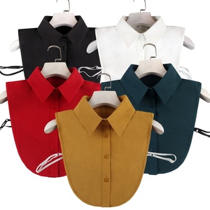 Listo para enviar Nuevo diseño Gasa Blanco Negro Rojo Verde Amarillo Cuello falso en blanco para mujer - Product Image 1