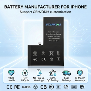 Batería de Litio Premium para <span class=keywords><strong>iPhone</strong></span> <span class=keywords><strong>6</strong></span> 7 8 XR XS Max 11 11pro 12 13 14 Promax 15 16 Pro, Alta Capacidad, OEM de Fábrica, con Control de Calidad Estricto - Product Image 1
