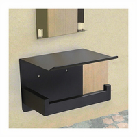 Porte-papier toilette double moderne avec étagère, accessoire de salle de bain antirouille