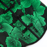Corset Vintage Chinois Jacquard Floral pour Femme, avec Lacets au Dos et Fermeture Éclair Latérale, Bustier Amincissant la Taille – Vente en Gros