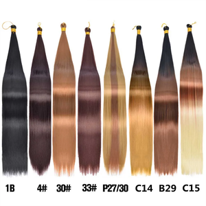 Extensiones de Cabello Sintético Liso <span class=keywords><strong>para</strong></span> Crochet de 22 Pulgadas, Pre-estiradas, <span class=keywords><strong>para</strong></span> Trenzar, 150g, Golden Beauty, Venta al por Mayor, Teñidas a Máquina - Product Image 3