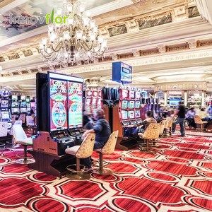 Diseño moderno y lujoso diseño Floral pared a pared Axminster alfombra del casino roja - Product Image 1