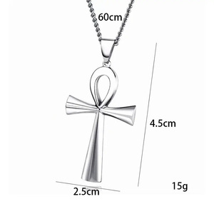 힙합 기독교 남성 보석 클래식 종교 골드 이집트 Ankh 십자가 십자가 펜던트 목걸이 - Product Image 5
