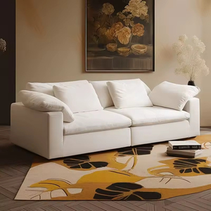 Divano Moderno di Lusso per Soggiorno, Set Componibile Quadrato a <span class=keywords><strong>2</strong></span> e <span class=keywords><strong>3</strong></span> Posti, Reclinabile Modulare Senza Struttura in Tessuto e Spugna, Nuova Offerta - Product Image 4