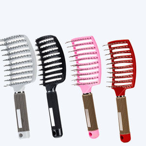 Cepillo de pelo portátil USB con cerdas rizadas de nailon, peine desenredante y de masaje con mango de plástico para cabello húmedo o seco - Product Image 2