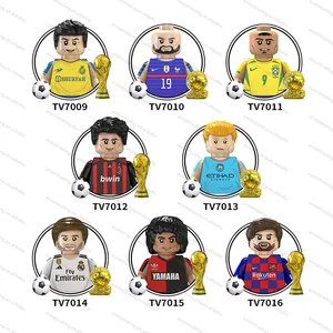 TV6502足球运动员著名世界明星迷你积木益智玩具为儿童收集砖块