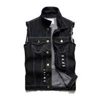 Gilet en jean sans manches grande taille pour homme, 100 % coton, respirant, décontracté, pour l'hiver, avec logo personnalisé