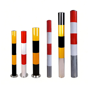 Staalpijp waarschuwingspaal reflecterende anti-botsing paal tankstation vaste paal auto stopper wegbeveiliging parkeerbarrière - Product Image 3