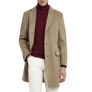 Elegante <span class=keywords><strong>cappotto</strong></span> da <span class=keywords><strong>uomo</strong></span> in lana <span class=keywords><strong>cammello</strong></span> con revers intaccati e soprabito invernale con chiusura a bottoni - Product Image 5