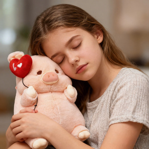 Peluche de Cerdito Adorable de 20cm/30cm/40cm/50cm con Diseño de Corazón, Juguete de Peluche para Niñas, Regalos de San Valentín y Cumpleaños - Product Image 3