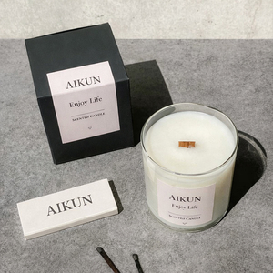OEM ODM <b>Bulk</b> Supply Long Burning Soy Wax Glass Jar Aromatherapy Scented <b>Candle</b> for Spa Bedroom Gift - Product Image 2