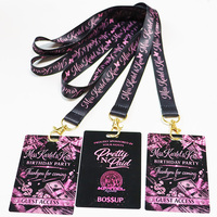 Lanière personnalisée Kofei pour événements avec cartes VIP en PVC, impression couleur intégrale, carte de badge d'identification VIP pour événements