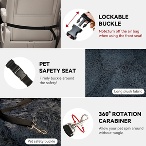 Kustom tahan air dapat dilepas dicuci penutup ortopedi bulu palsu kursi mobil hewan peliharaan untuk anjing - Product Image 2