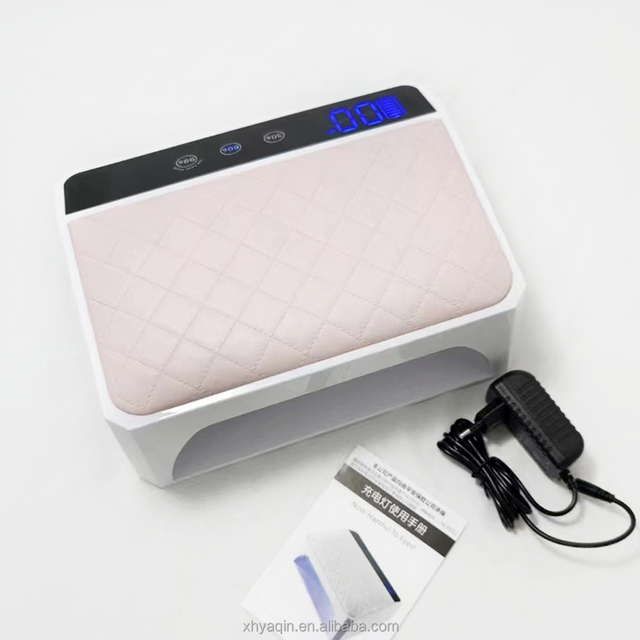 2024 YaQin New Arrival pink Light 72 w Cordless Rechargeable Drying Nail Polish LED UV Lamp with Customize Private LOGO