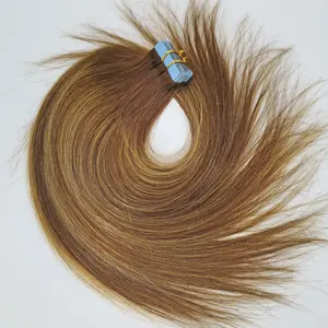 Balayage Tape In Hair Extensions Menselijk Haar 40 Stuks 100G Ombre Bruin Fading Te Honing Blonde Met Bruin Gemengde #4/27/4