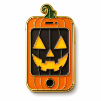 En gros, Pin's en émail souple pour Halloween, en métal, en forme de téléphone, avec motifs fantôme, citrouille, bonbon, personnalisable avec logo, cadeau Kawaii