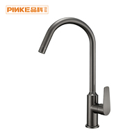 Robinet de cuisine thermostatique à poignée unique avec design moderne en acier inoxydable gris anthracite