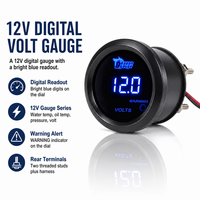 Voltmètre numérique universel 2 pouces 52 mm avec affichage LED bleu pour voiture, camion, bateau, marine