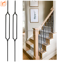 Escaliers en fer forgé noir mat personnalisé de haute qualité en gros broche pour rampe d'escalier intérieur