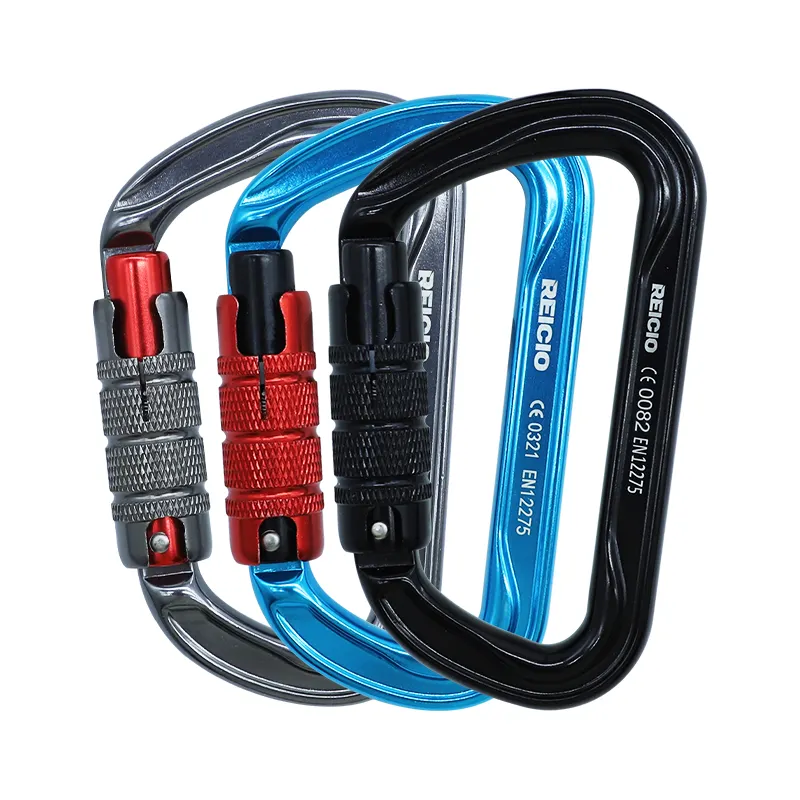 Hàng không nhôm hợp kim ba khóa chất lượng cao Carabiner 30kn leo núi Carabiner