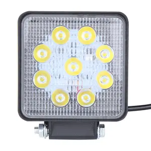 Alimentation d'usine carré 4 pouces 27w Led lampe de travail 12v 24v projecteur projecteur lampe de travail voiture camion ATV tout-terrain Led lampe de travail Bar