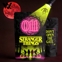 Emballage personnalisé imprimé en CPP de qualité alimentaire sur le thème de Stranger Things pour chips de banane, chips de plantain, popcorn, chips de pommes de terre, sachet plat