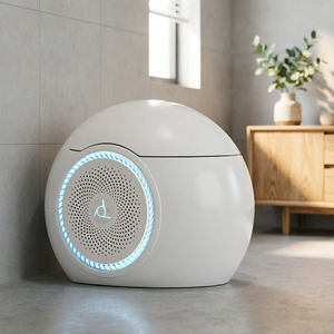Inodoro Inteligente de Lujo con Forma de Huevo, Descarga Automática, Altavoz Bluetooth, Asiento con Calefacción, S-Trap, Montaje en Suelo, para Hotel o Villa - Product Image 1