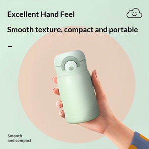 <b>Custom</b> Macaron Color Bounce Lid Thermos 304 Stainless Steel Mini Portable Water Cup Fresh <b>Insulated</b> Mug for Women - Product Image 1