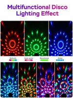 Lumière stroboscopique DJ colorée activée par la musique avec télécommande, boule lumineuse DiscoMagic pour fête, maison, anniversaire, mariage, bar