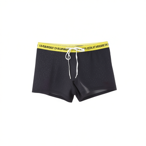 Shorts de Baño de Secado Rápido para Mujer HDJ, Cintura con Cordón Ajustable, Color Negro y Amarillo, Ropa de Playa Informal, Tallas M, L, XL, XXL - Product Image 1