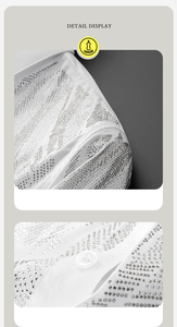 <span class=keywords><strong>Chemise</strong></span> <span class=keywords><strong>Homme</strong></span> Printemps Slim Fit Anti-Plis avec Strass Thermocollés et Diamants – Style Européen Tendance - Product Image 5