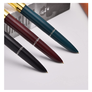 Caneta Tinteiro Luxuosa Eacajess <span class=keywords><strong>Hero</strong></span> com Tinta Preta, Capô de Aço Inoxidável Banho de Ouro, Caneta Gel de 0.7mm para Promoção Empresarial - Product Image 5