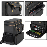 Sac de rangement de voyage pour RPG, capacité 4-8 livres, plateau en mousse miniature à 16 compartiments, poches pour dés et sangle pour carte de bataille, étui de jeu portable pour D&D