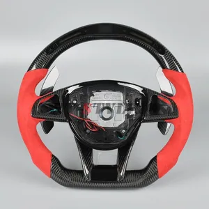 Volant en fibre de carbone LED forgé compatible avec <span class=keywords><strong>Mercedes</strong></span>-Benz <span class=keywords><strong>AMG</strong></span> A45 C43 C63 E63 S63 W205 W213 W222 CLA CLS GLA GLS GLC GLE W176 - Product Image 6