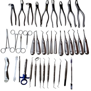 Ensemble de 28 instruments chirurgicaux dentaires en acier inoxydable, poignée ergonomique, certifié CE classe I, outils manuels - Product Image 1
